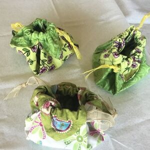 NWOT Handmade Set of 3 Drawstring Pouches